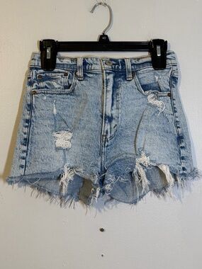Abercrombie & Fitch Light Blue Distressed Denim Cutoff Shorts